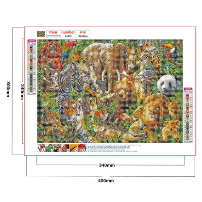 Animal Family - Full Round Drill Diamond Painting 40*30CM