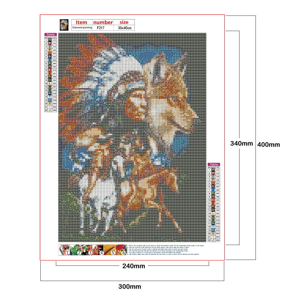 Indian Wolf - Full Square Drill Diamond Painting 30*40CM