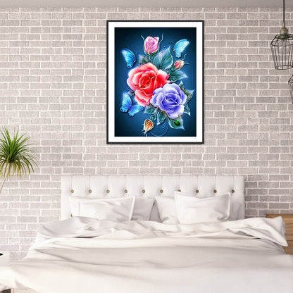 Butterfly Flower - Full Round Drill Diamond Painting 30*40CM