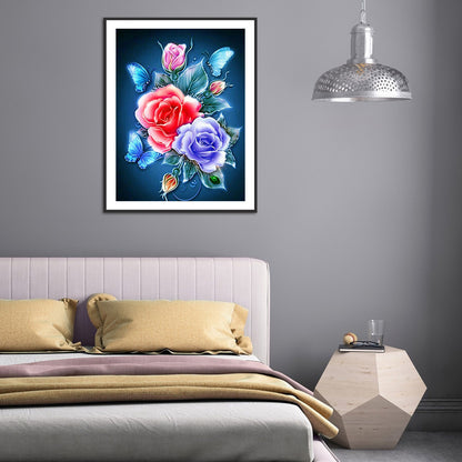 Butterfly Flower - Full Round Drill Diamond Painting 30*40CM