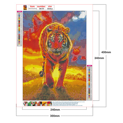 Tiger - Full Round Drill Diamond Painting 30*40CM