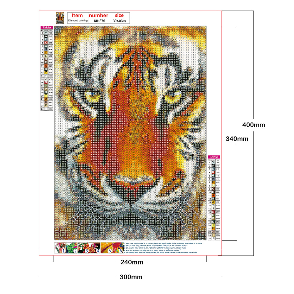 Tiger - Full Round Drill Diamond Painting 30*40CM