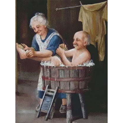 Old Couple - Full Round Drill Diamond Painting 30*40CM