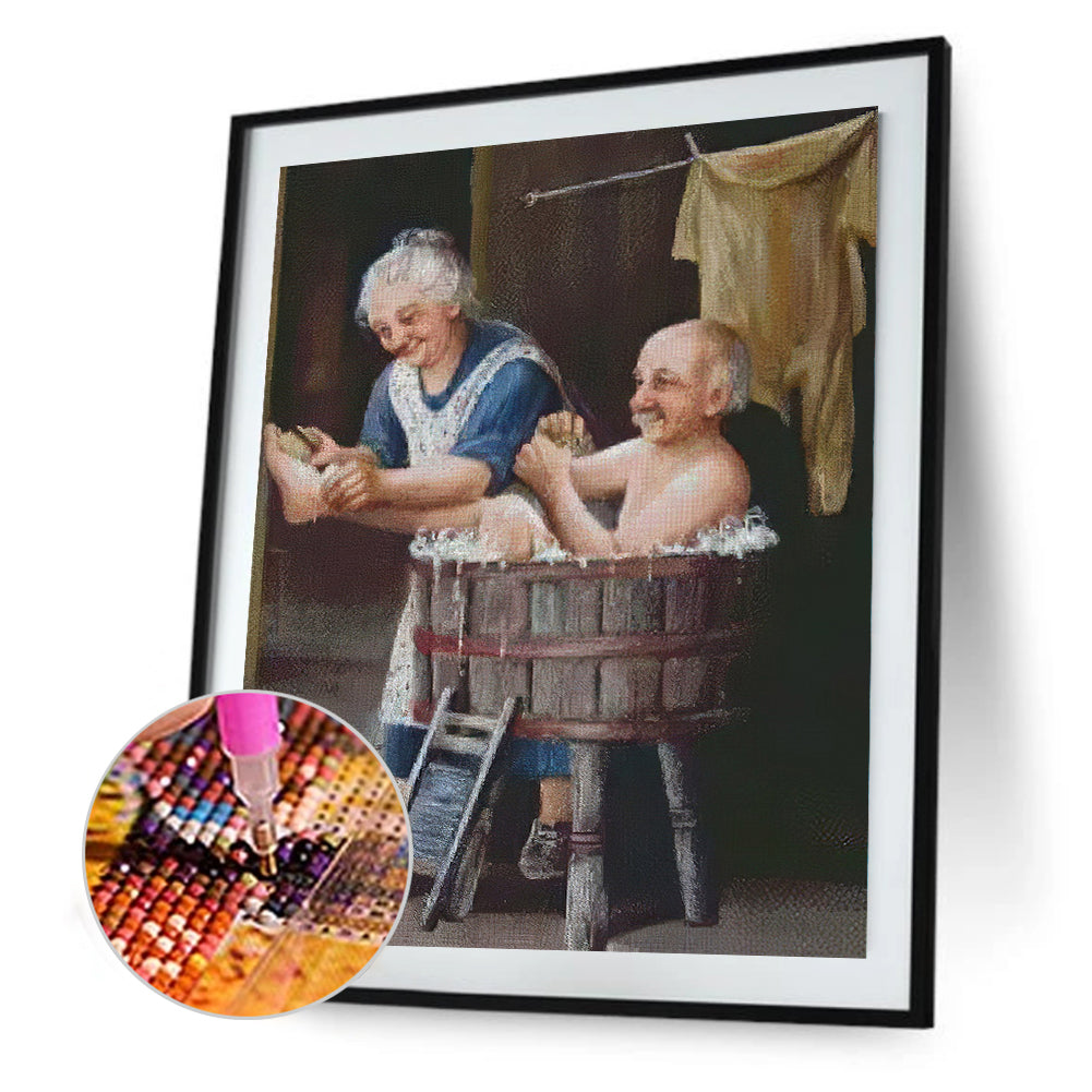 Old Couple - Full Round Drill Diamond Painting 30*40CM