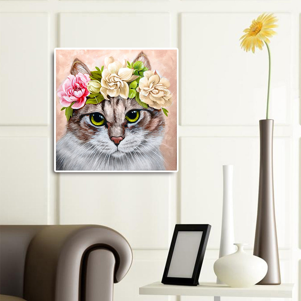 Cat Wreath - Full Round Drill Diamond Painting 45*45CM