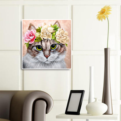 Cat Wreath - Full Round Drill Diamond Painting 45*45CM