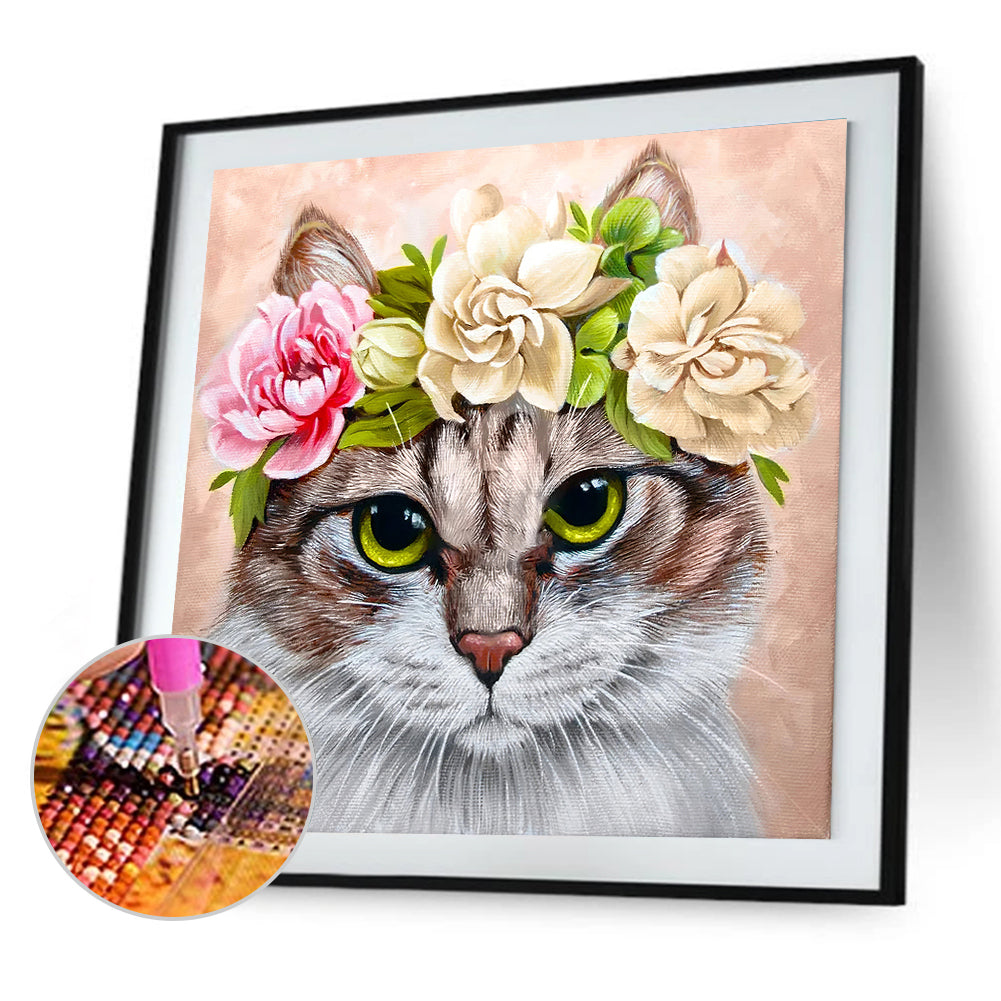 Cat Wreath - Full Round Drill Diamond Painting 45*45CM