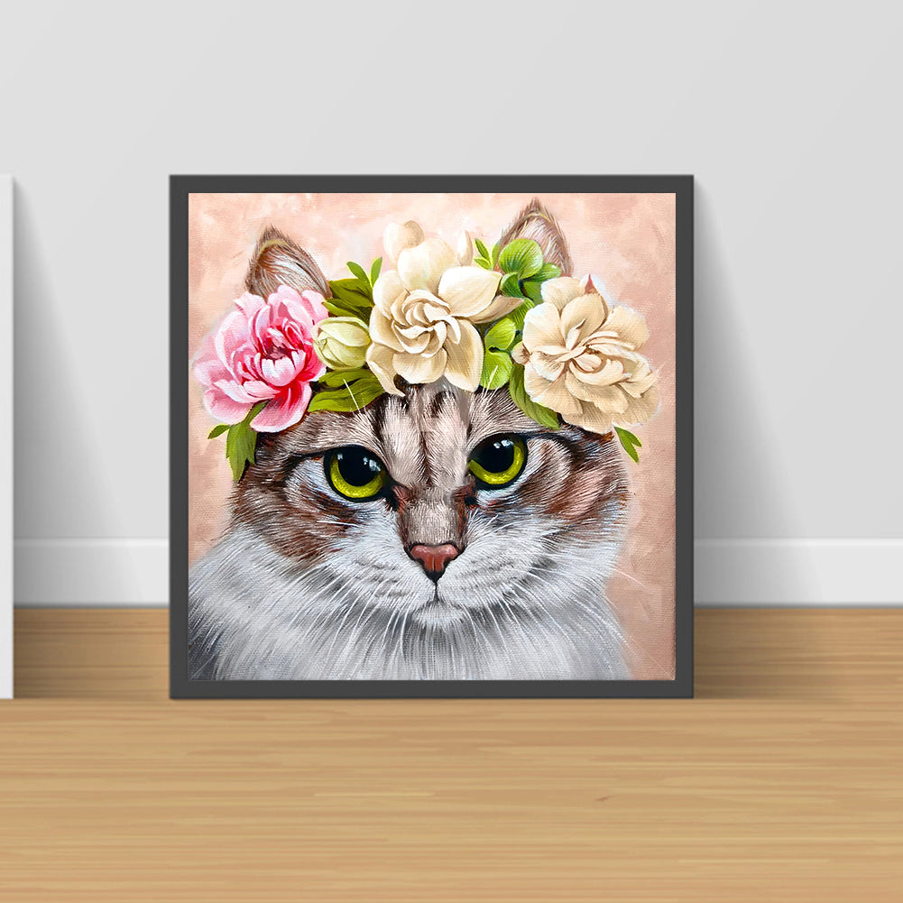 Cat Wreath - Full Round Drill Diamond Painting 45*45CM