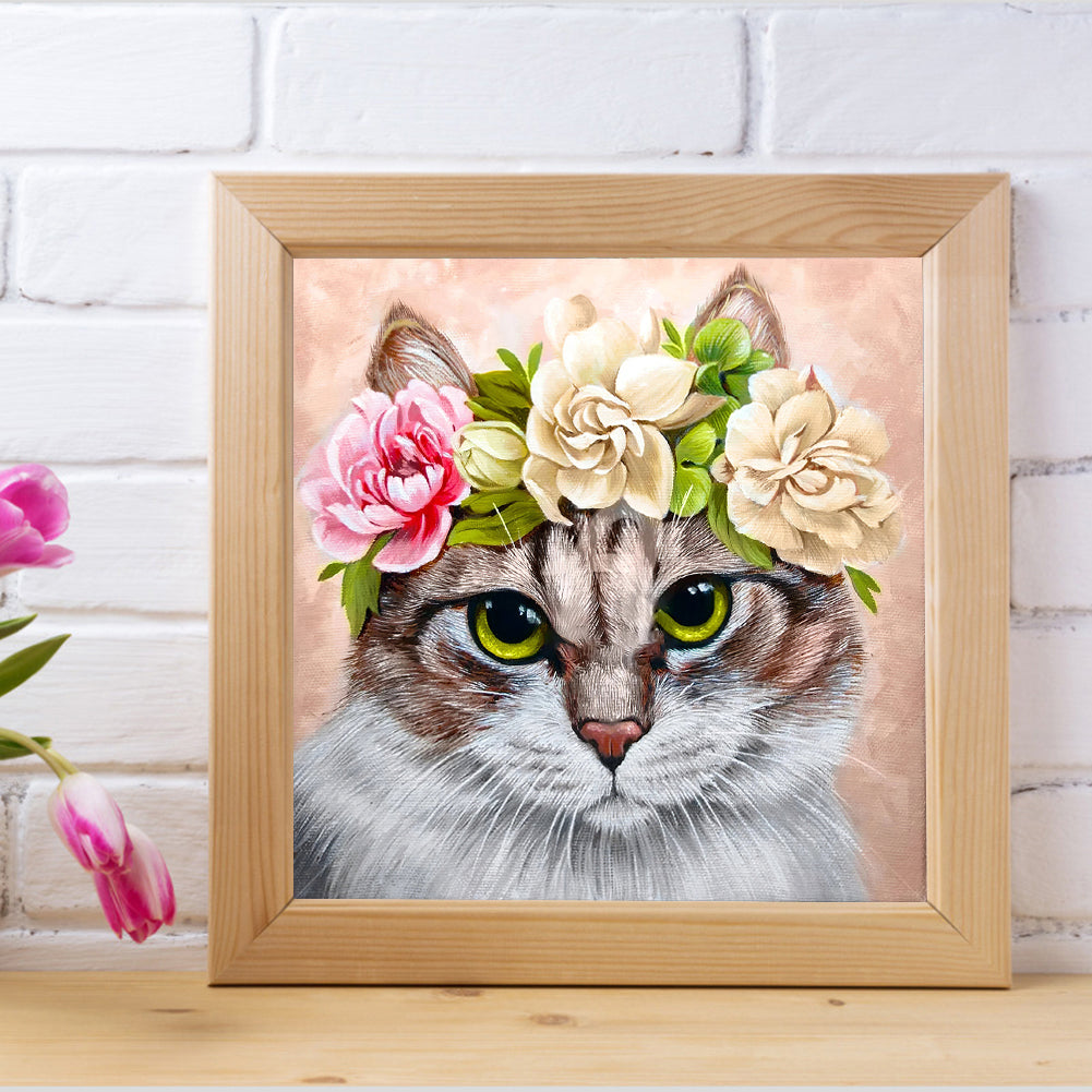 Cat Wreath - Full Round Drill Diamond Painting 45*45CM