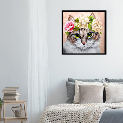 Cat Wreath - Full Round Drill Diamond Painting 45*45CM