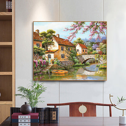 Bridge House - Full Round Drill Diamond Painting 50*40CM