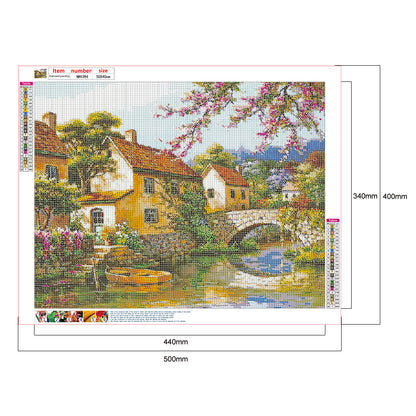 Bridge House - Full Round Drill Diamond Painting 50*40CM