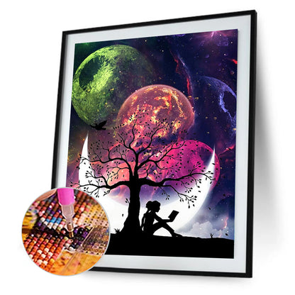 Tree Moon - Full Square Drill Diamond Painting 30*40CM