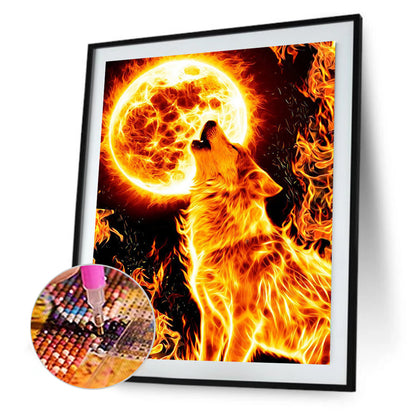 Flame Wolf - Full Square Drill Diamond Painting 30*40CM