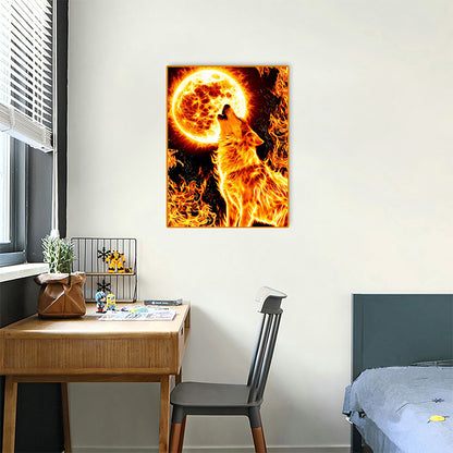 Flame Wolf - Full Square Drill Diamond Painting 30*40CM