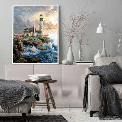 Seaside Lighthouse - Full Square Drill Diamond Painting 50*60CM