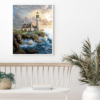 Seaside Lighthouse - Full Square Drill Diamond Painting 50*60CM