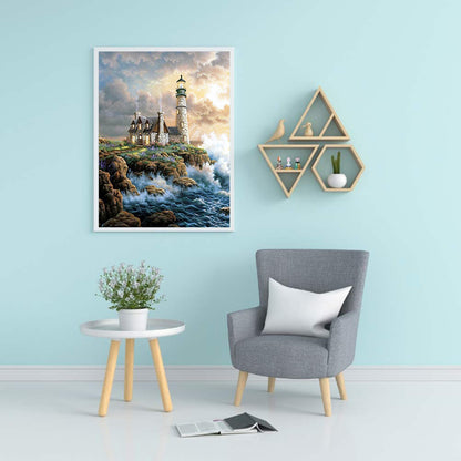 Seaside Lighthouse - Full Square Drill Diamond Painting 50*60CM