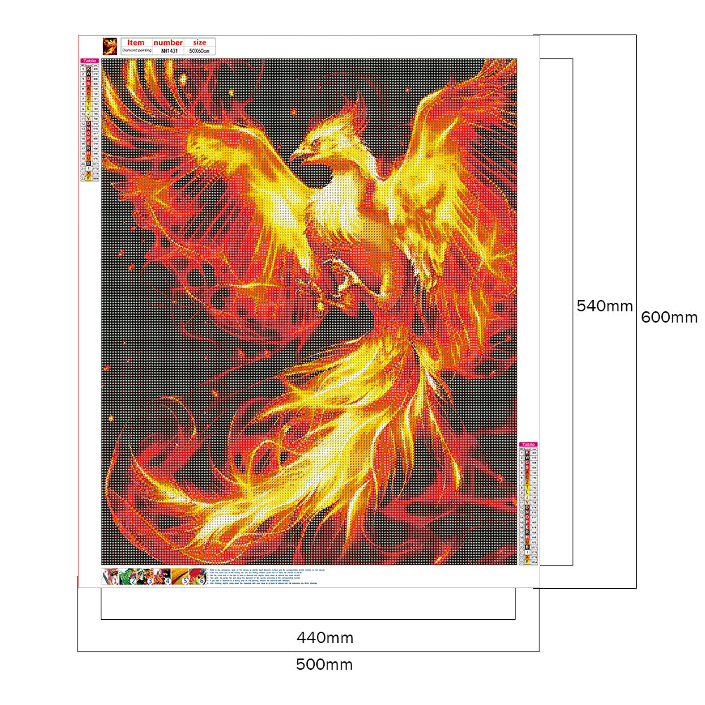 Flame Phoenix - Full Round Drill Diamond Painting 50*60CM