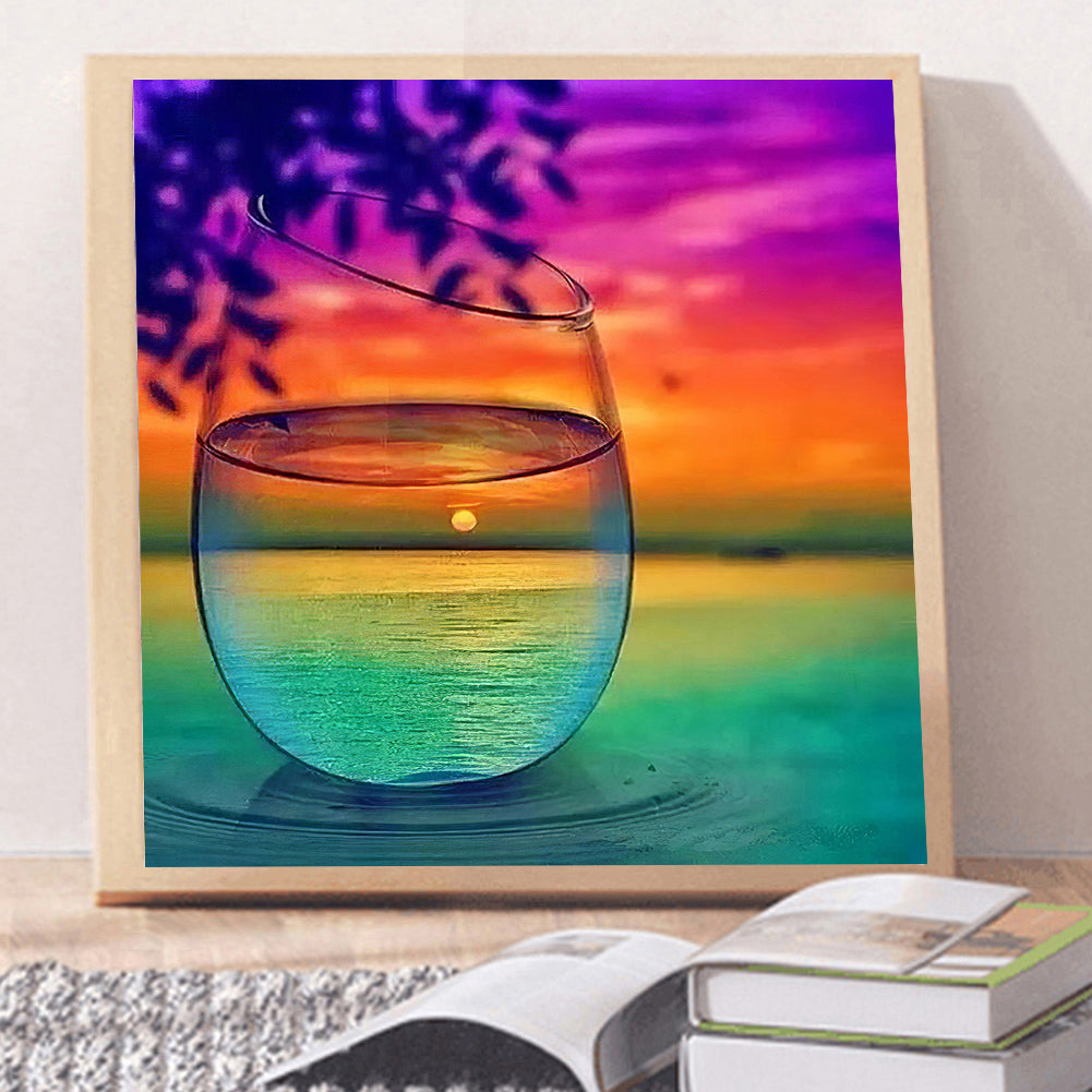 Cup Landscape - Full Round Drill Diamond Painting 30*30CM