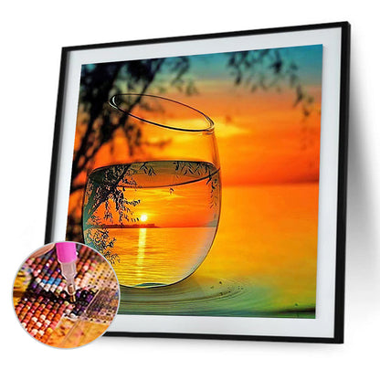 Cup Landscape - Full Round Drill Diamond Painting 30*30CM