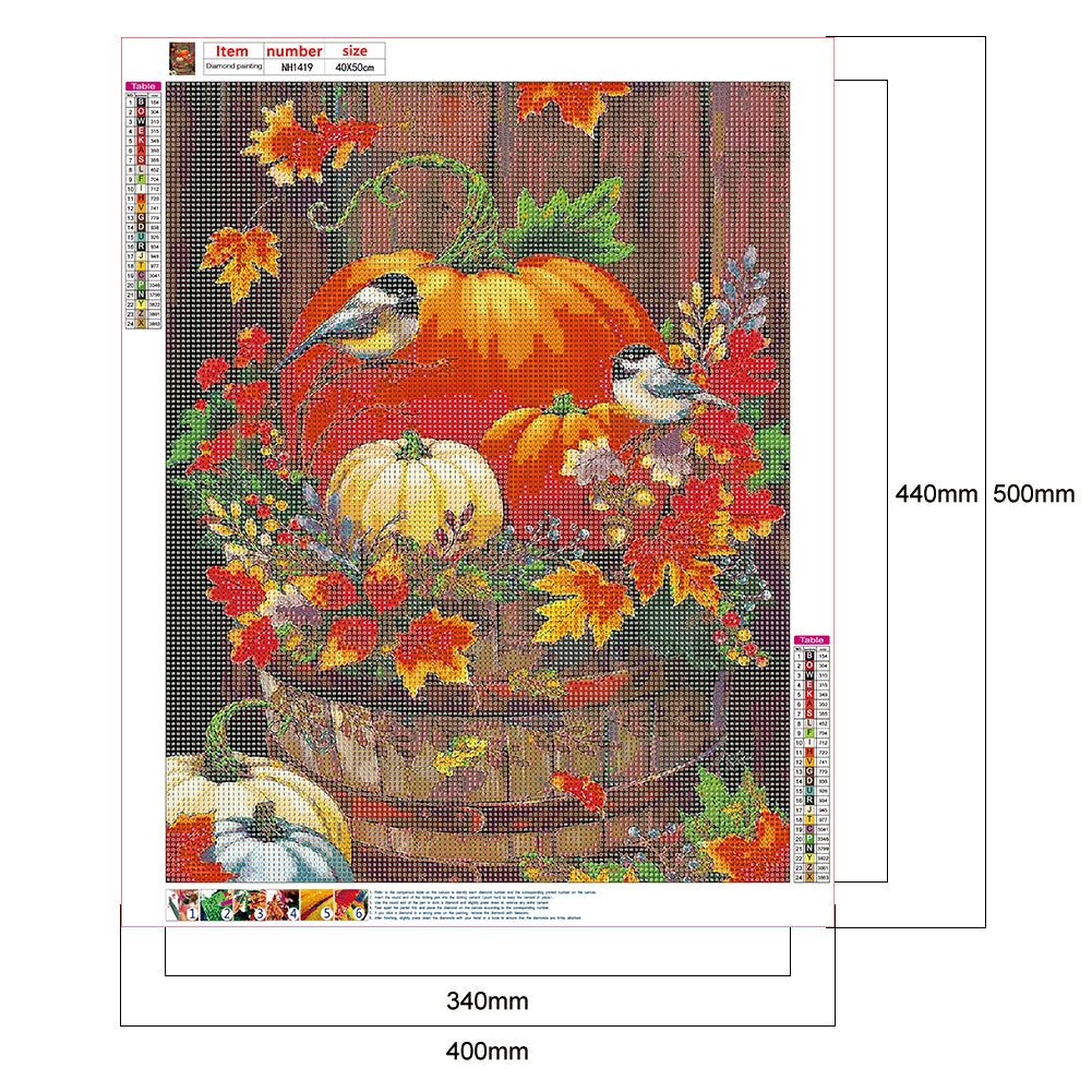 Pumpkin - Full Round Drill Diamond Painting 40*50CM