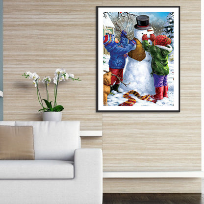 Kids Snowman - Full Square Drill Diamond Painting 30*40CM