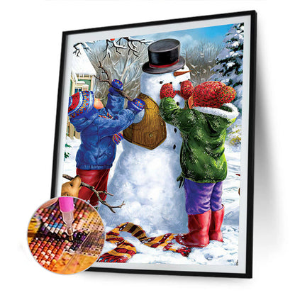 Kids Snowman - Full Square Drill Diamond Painting 30*40CM