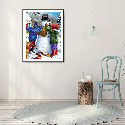 Kids Snowman - Full Square Drill Diamond Painting 30*40CM