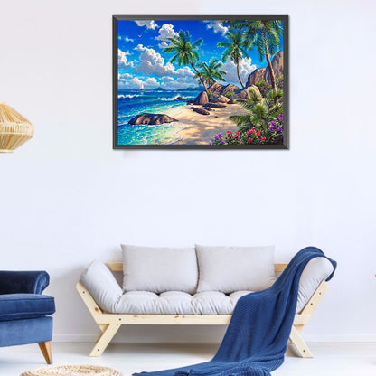 Beach Coconut - Full Square Drill Diamond Painting 40*30CM