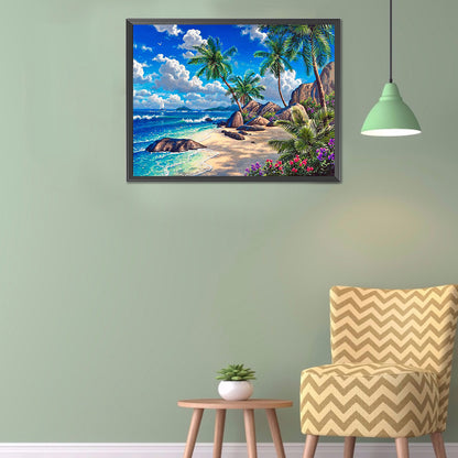 Beach Coconut - Full Square Drill Diamond Painting 40*30CM