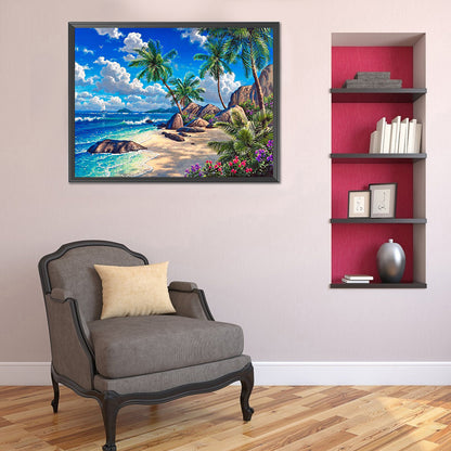 Beach Coconut - Full Square Drill Diamond Painting 40*30CM