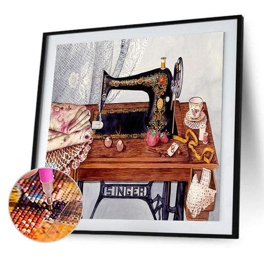 Sewing Machine - Full Round Drill Diamond Painting 50*50CM