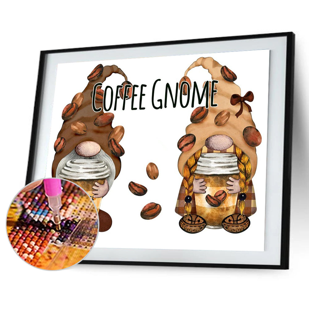 Coffee Gnome - Full Round Drill Diamond Painting 60*50CM