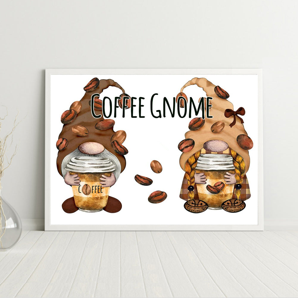 Coffee Gnome - Full Round Drill Diamond Painting 60*50CM