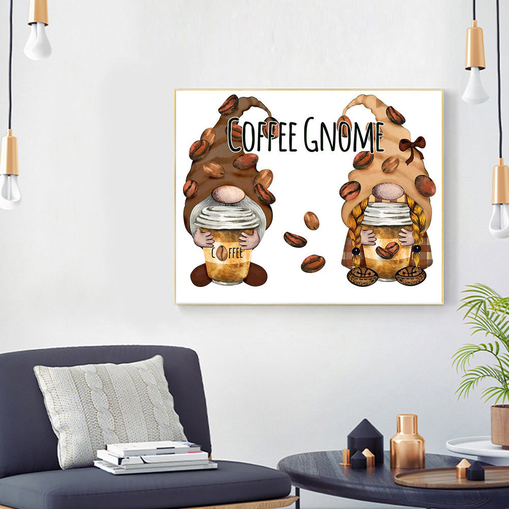 Coffee Gnome - Full Round Drill Diamond Painting 60*50CM
