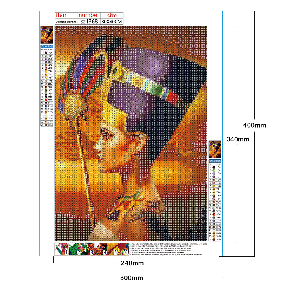 Egyptian Woman - Full Round Drill Diamond Painting 30*40CM