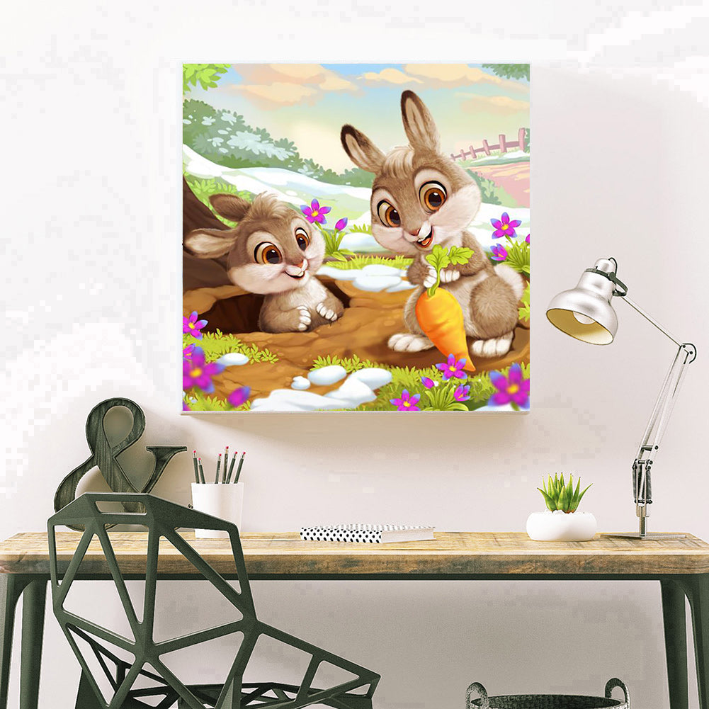 Rabbit - Full Round Drill Diamond Painting 30*30CM