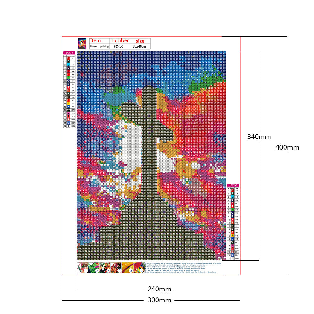 Cross - Full Square Drill Diamond Painting 30*40CM