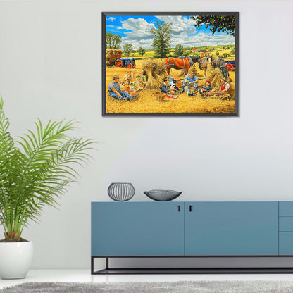 Farm Scenery - Full Round Drill Diamond Painting 50*40CM