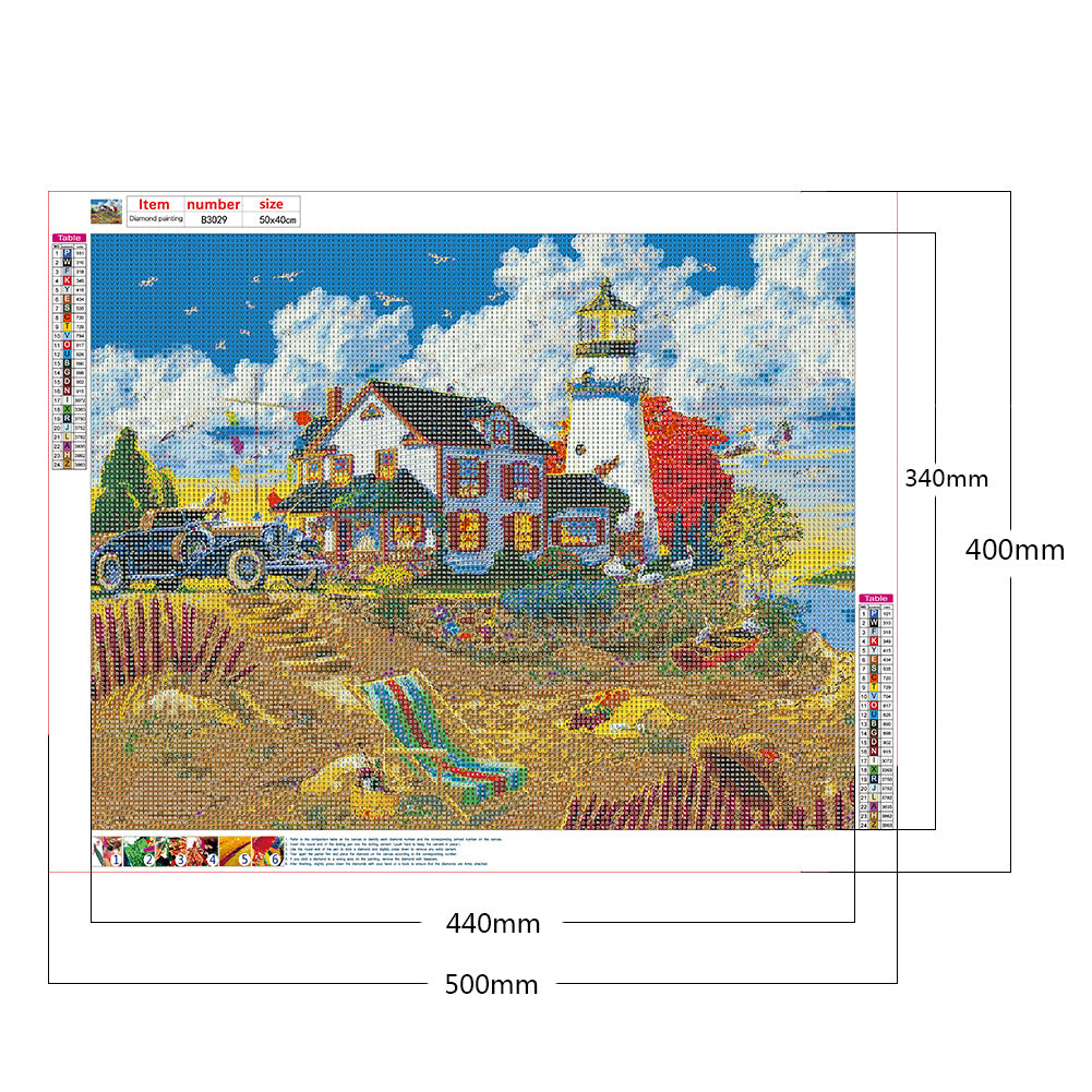 Farm Scenery - Full Round Drill Diamond Painting 50*40CM