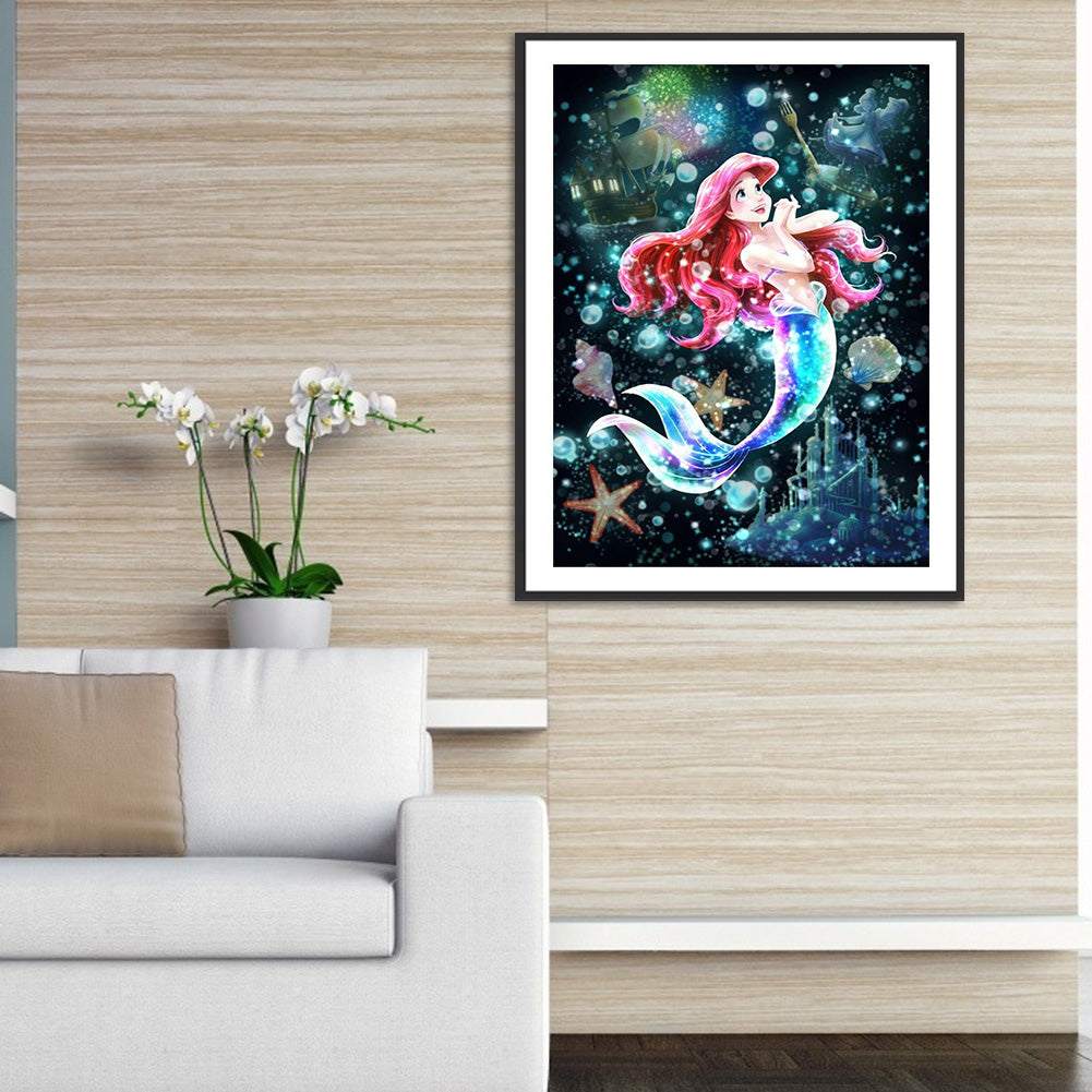 Mermaid Girl - Full Round Drill Diamond Painting 40*50CM