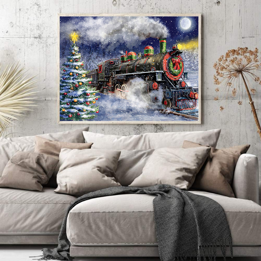 Christmas Tree Train - Full Round Drill Diamond Painting 60*50CM