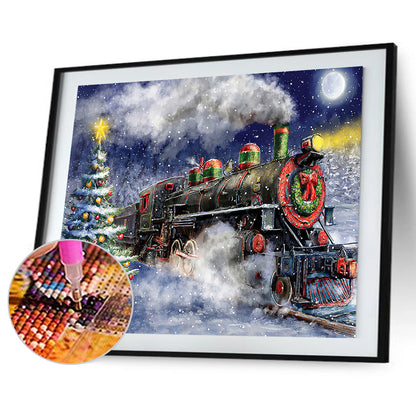 Christmas Tree Train - Full Round Drill Diamond Painting 60*50CM