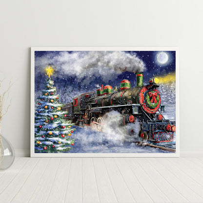 Christmas Tree Train - Full Round Drill Diamond Painting 60*50CM