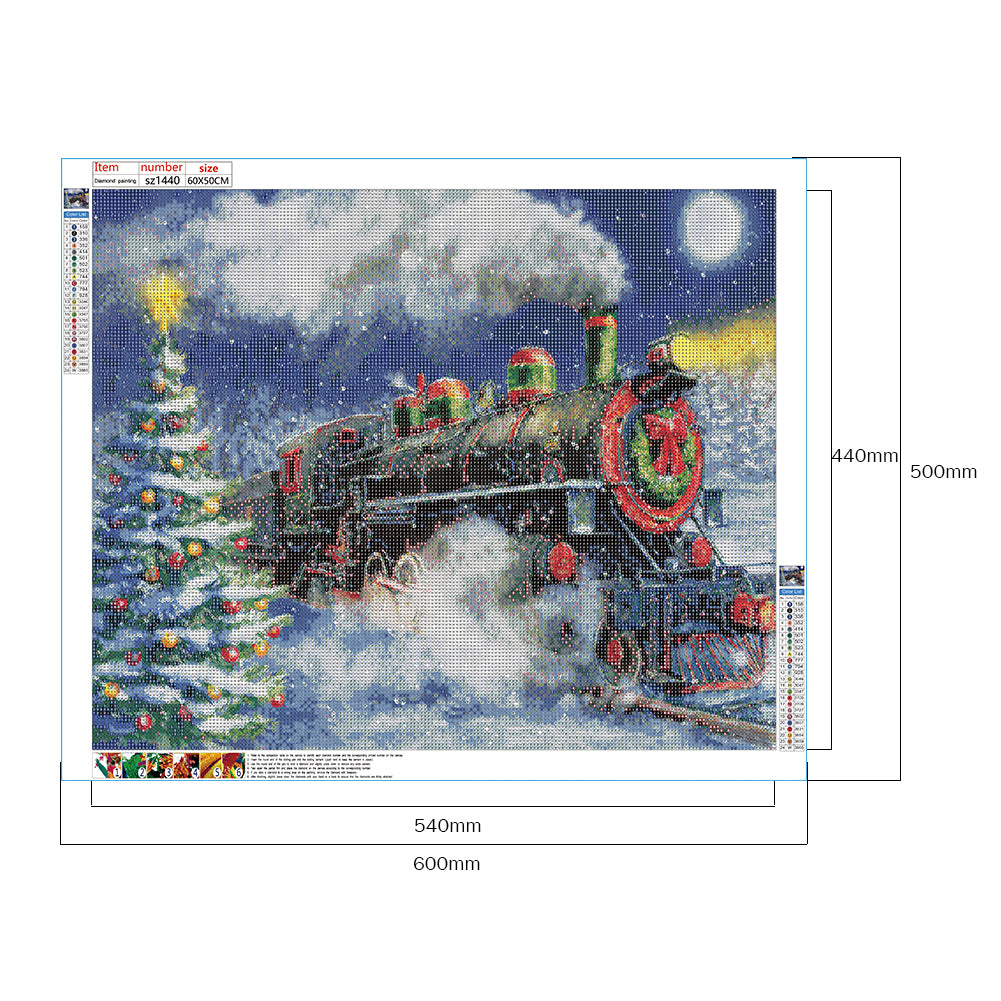 Christmas Tree Train - Full Round Drill Diamond Painting 60*50CM