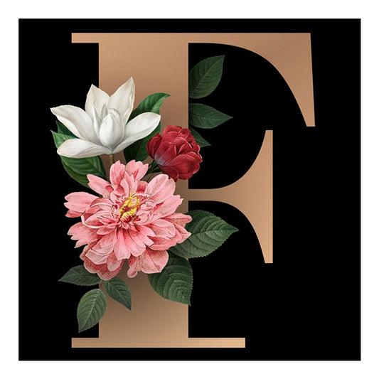 Flowers Letter - Full Round Drill Diamond Painting 45*45CM