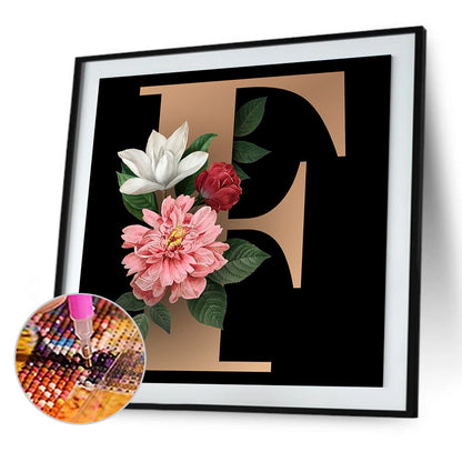 Flowers Letter - Full Round Drill Diamond Painting 45*45CM