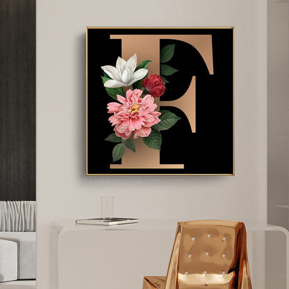 Flowers Letter - Full Round Drill Diamond Painting 45*45CM