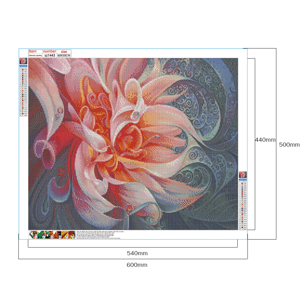 Abstract Flower - Full Round Drill Diamond Painting 60*50CM